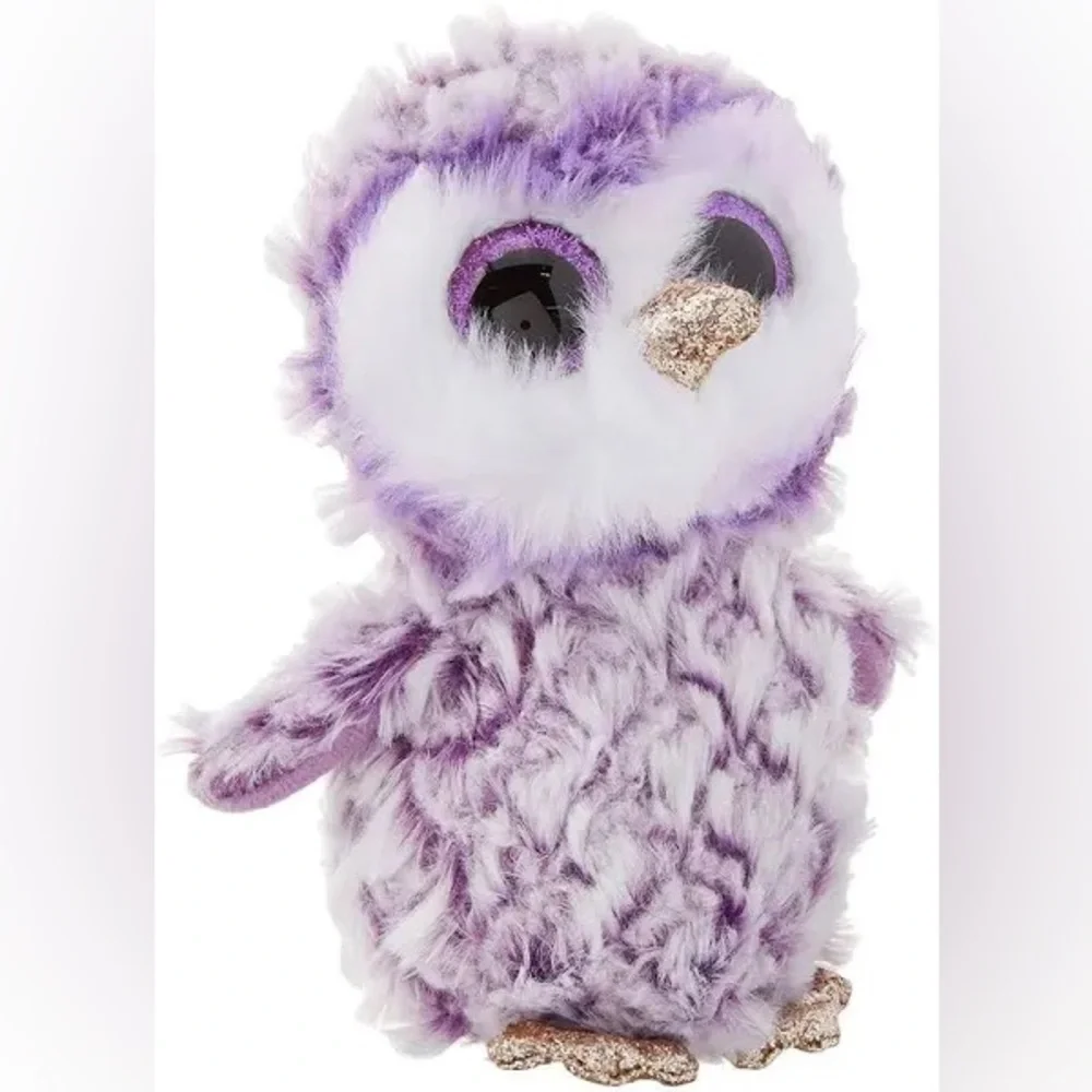 Ty Beanie Boos Moonlight The Owl (6 Inch) 2022 Purple & White Plush Owl